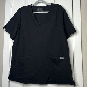 Figs Casma Three-Pocket Scrub Top Black size XXL nurse doctor veterinarian
